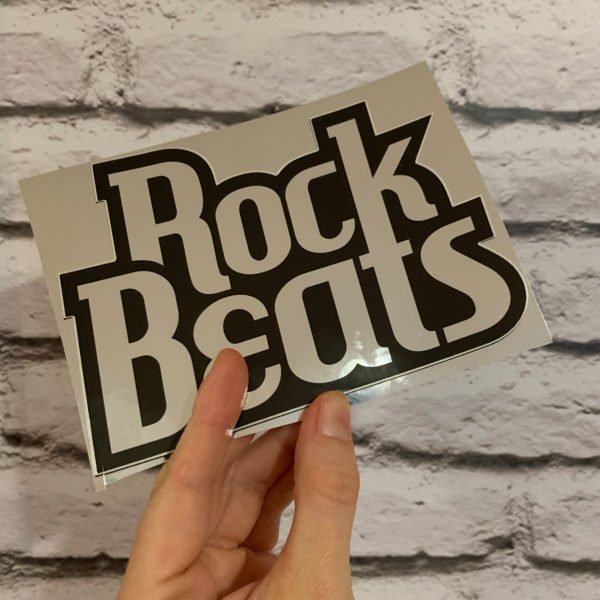 Adesivo Grande Metalizado Rock Beats