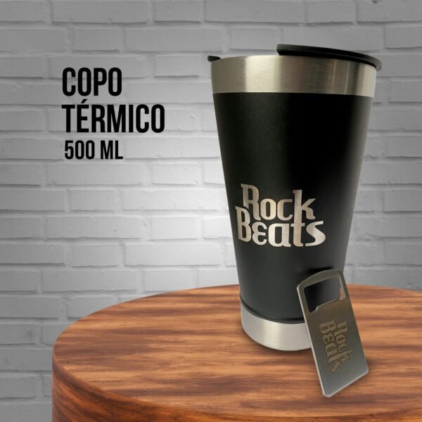 COPO TÉRMICO 500ML COM ABRIDOR DE GARRAFA
